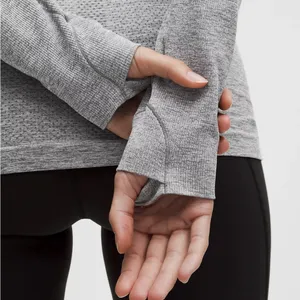 Lululemon Swiftly Tech Long Sleeve 2.0 Gray Size 12 Thumbholes Athletic Top thumbnail 5