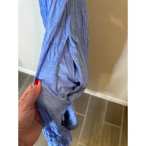 Universal Threads Womens Periwinkle Blue Seersucker Midi Dress Ruffle Cutout M thumbnail 3