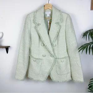 NWT House of Harlow 1960 Pistachio Tweed Spring Jacket thumbnail 2