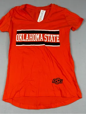 Camp David Oklahoma State Cowboys Womens S Orange V Neck T Shirt NWT OSU thumbnail 1