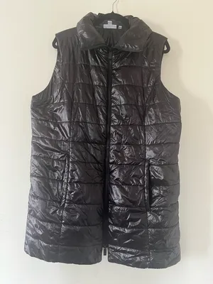 Chicos Lightweight Puffer Vest Jacket Black Quilted 16 Utility Zip Up Casual thumbnail 1
