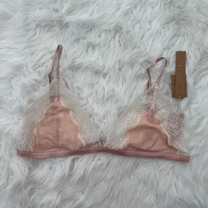 Skims Sheer Rib Lace Triangle Bralette Villa Size Large thumbnail 2