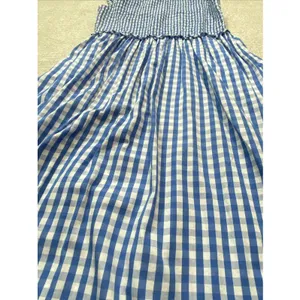 Crown & Ivy Blue Gingham Smocked Midi Dress Sleeveless Womens Size 8 Excellent thumbnail 16