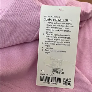 Lululemon NWT Scuba High Rise Mini Skirt Vitapink Size XL thumbnail 8