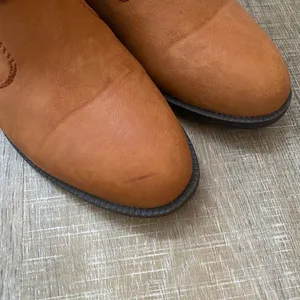 Tan Low Ankle Boots Vegan Faux Leather Women's 6.5 Studs Buckle Western Boho thumbnail 6