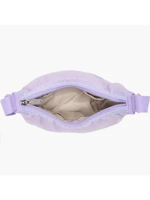 LeSportsac Mini Sheen Crescent Shoulder Bag Lavender Purple Lilac NWT thumbnail 3