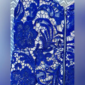Alpha and Omega | Blue Lace Overlay Dress, size M thumbnail 5