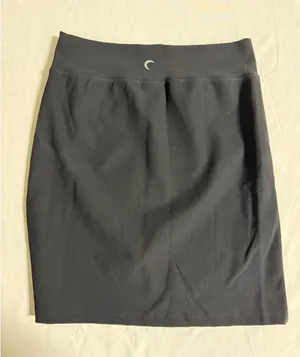 Zyia Active Womens Ribbed Mini Skirt Black Athletic Casual Size Medium thumbnail 1