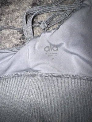 ALO Yoga Grey Strappy Crossback Sports Bra thumbnail 3