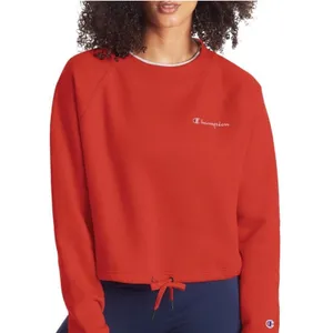 Champion‎ Sweatshirt Womens XS Red Cropped Crewneck Pullover Drawstring thumbnail 5