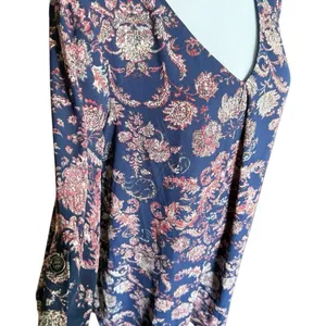 Womens Anthropologie Lush Floral Print V Neckline 3/4 Sleeve Spring Dress - SZ M thumbnail 3