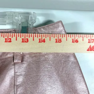 Forever 21 Metallic Pink Faux Leather Wide Leg Pants High Rise Slit Hem Large thumbnail 10
