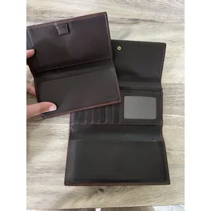 Coach Brown Leather C Monogram Stitched Continental Long Wallet Checkbook thumbnail 10