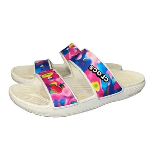 Crocs Classic Slide‎ Sandals Tie Dye Cherry Graphic Women's 9 Men's 7 thumbnail 2