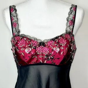 Vintage Chiffon Camisole Black Size L thumbnail 2