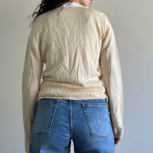 Liz Claiborne Yellow Cream Cardigan 90s thumbnail 3