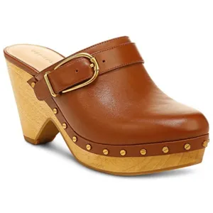 NWOB Veronica Beard Women Hendrix Clog Brown Hazelwood Buckle Leather Mule 10 thumbnail 2