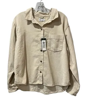 NEW Alpine Design corduroy shirt long Sleeve Morning Haze Size Large‎ Khaki Tan thumbnail 1