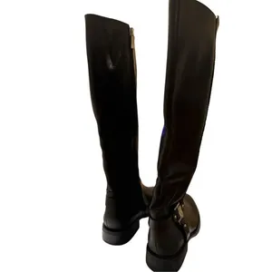 Vince Camuto Farren Women's Riding Boots SZ 5.5 Black Leather Quiet Luxury Moto thumbnail 4