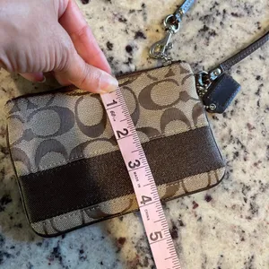 Coach‎ Signature C Canvas Brown Wristlet Pouch Bag Purse Clutch Monogram thumbnail 6