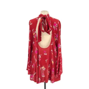 Free People Tate Tunic Dress in Vintage Combo Red Floral‎ Print Size Medium thumbnail 8