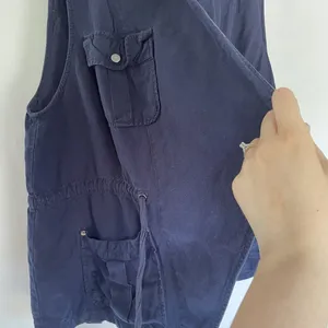 Torrid‎ linen rayon women's blue denim vest pockets size large casual comfort thumbnail 6