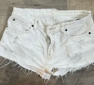 Ralph Lauren White Frayed Jean Shorts vintage‎ thumbnail 1