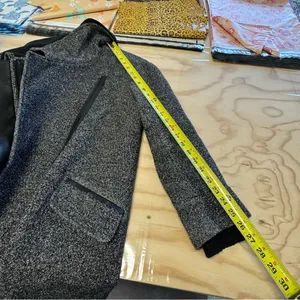 Vince Shawl Collar Asymmetrical Zip Wool Blend Lambskin‎ Trim Tweed Ines Coat XS thumbnail 15