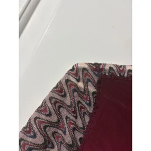 Free People Burgundy Mesh Mock Neck Top Chevron Lace‎ Long Sleeve Small thumbnail 6