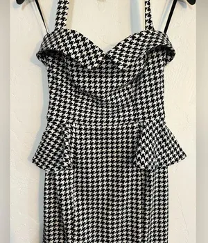 STARING AT STARS PIN UP BODYCON DRESS SMALL LIKE NEW houndstooth thumbnail 3