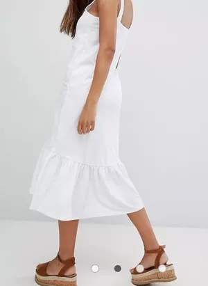 ASOS DESIGN square neck drop hem midi sundress thumbnail 1