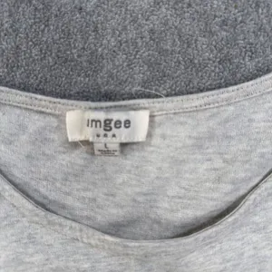 Umgee Short Sleeve Cut Off Tee Shirt Women's Large Linen Blend High Low Top thumbnail 3