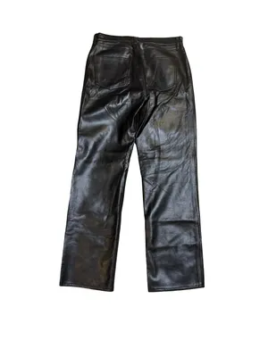 🖤✨AGOLDE Faux Leather Fitted‎ 90’s Straight Leg Pants Black Size 28✨🖤 thumbnail 4
