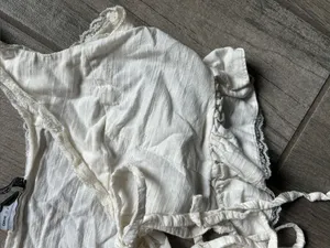 ASOS Cream Tie-Front Ruffle Crop Top thumbnail 3