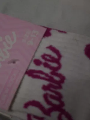 2 Pairs Of Barbie Themed Crew Socks Size 9-13 thumbnail 6