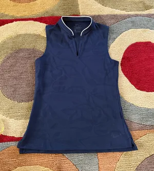 Nike Dri Fit Golf Sleeveless Polo Athletic Tank Top Shirt Navy Blue Women’s XS thumbnail 1
