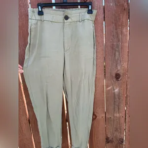 Zara Sage Green Cuffed Straight Leg Lightweight Pants Women’s Size Medium thumbnail 2