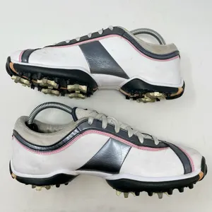 Nike White Pink Silver Leather Golf Shoes Womens Size 6 *READ* thumbnail 11