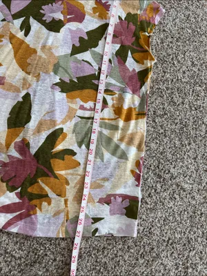 Joie 100% linen Floral Multi Color tee cap sleeves thumbnail 4