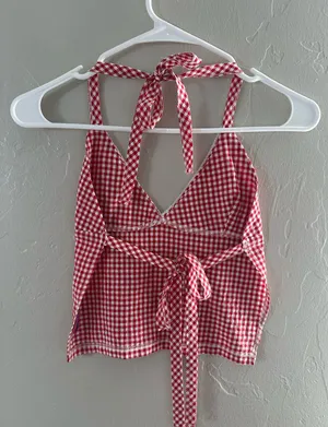 Red Gingham Edikted Top thumbnail 2