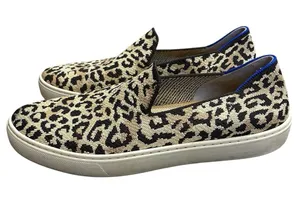Rothy’s Leopard Animal Print Slip-On Sneakers - Beige/Black thumbnail 1