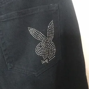 Playboy by pac-sun black button fly high waisted denim jeans size 27 cute‎ thumbnail 13