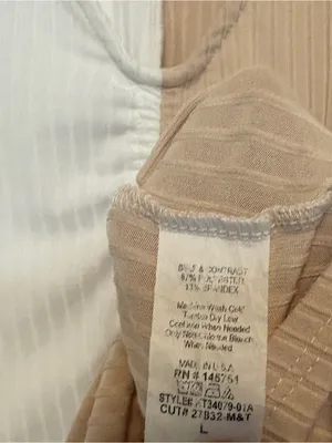 Altard State Tan And White Ribbed Long sleeve Top Size Large thumbnail 8