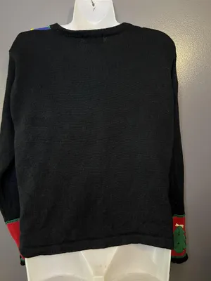 Paul Harris Design Cardigan Sweater Womens Small Multicolor Ugly Christmas Tree thumbnail 7