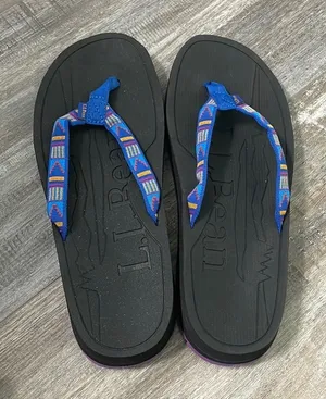 LL Bean Katahdin Flip flops sandal Purple Ocean Mesa Blue Size 9 thumbnail 1