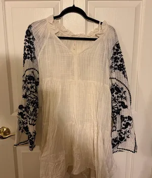 Free People White and Black Mini Dress thumbnail 1