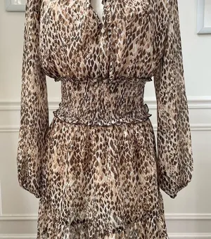 Zara Date Night Mini Dress Leopard Print Mob Wife XS thumbnail 1