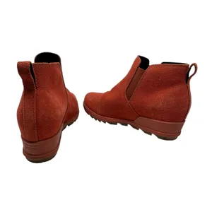 Sorel Evie Booties Boots Pull-On Wedge Heel Waterproof Suede Red‎ Size US 8 thumbnail 9