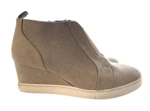 A New Day Side Zip Tan Wedge Heel Faux‎ Suede Vegan Sneakers Womens Size 9.5 thumbnail 1