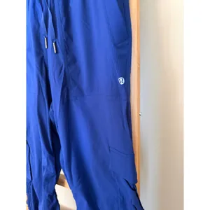 Lululemon Blue Ribbed Cargo Wide Leg Pants Size S thumbnail 2